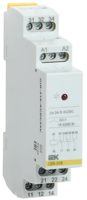 Реле напруги IEK OIR116 16А 24В AC/DC (OIR-116-ACDC24V)