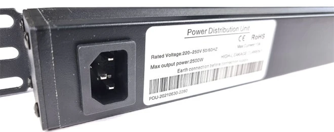 Блок розеток E-server 1U, 19″ на 7 розеток, з вимикачем, без кабелю (WT-2271B-WO-Black) фото 6