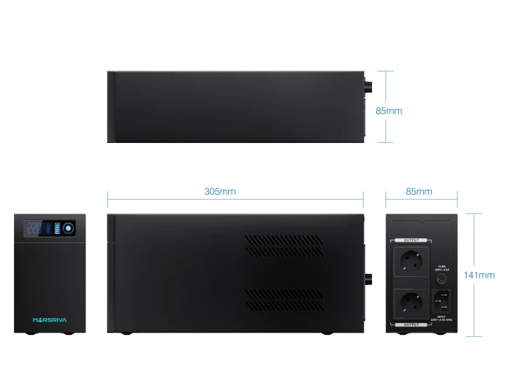 ДБЖ Marsriva MR-UF1200L Black фото 5