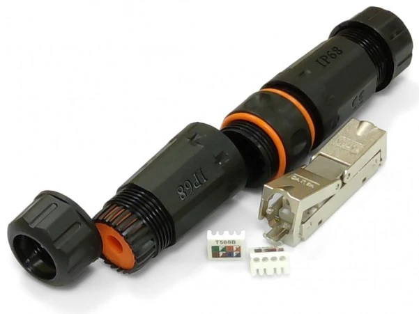 Водонепроникний з'єднувач для витої пари E-server STP Cat.6A IP68 (WT-2611)