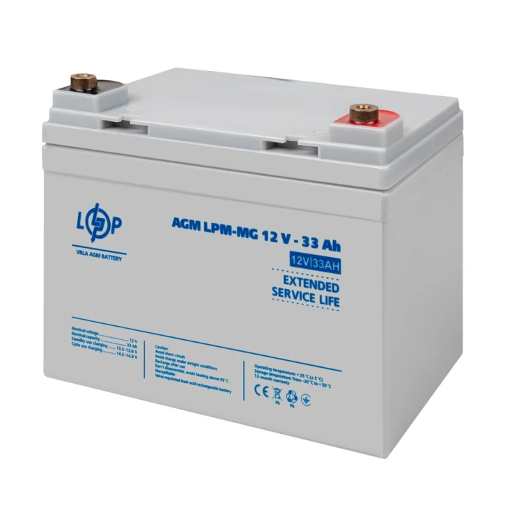 Акумулятор мультигелевий LogicPower LPM-MG 12V - 33 Ah (30031) фото 2