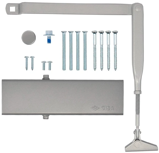 Доводчик дверний Cisa C1510.03.0.97 Professional Plus2 STD до 80 кг FIRE сірий (37905) фото 6