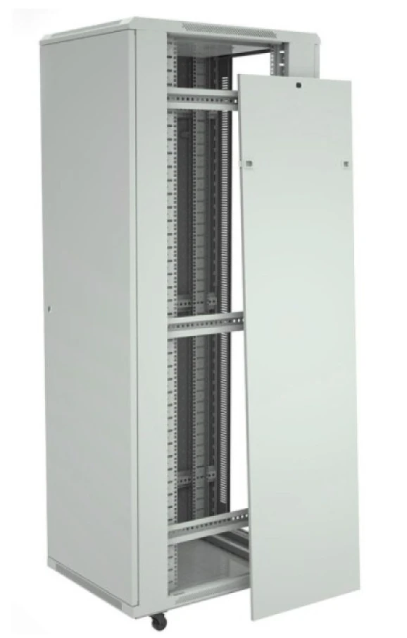 Шафа підлогова Adtek DE- 19" 42U-600-1000 сіра (DE-42U-600-1000-G) фото 4