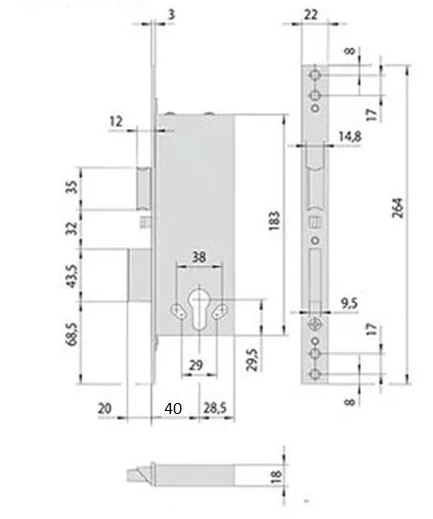 Електромеханічний замок Cisa 12011.40 (BS40мм) фото 10