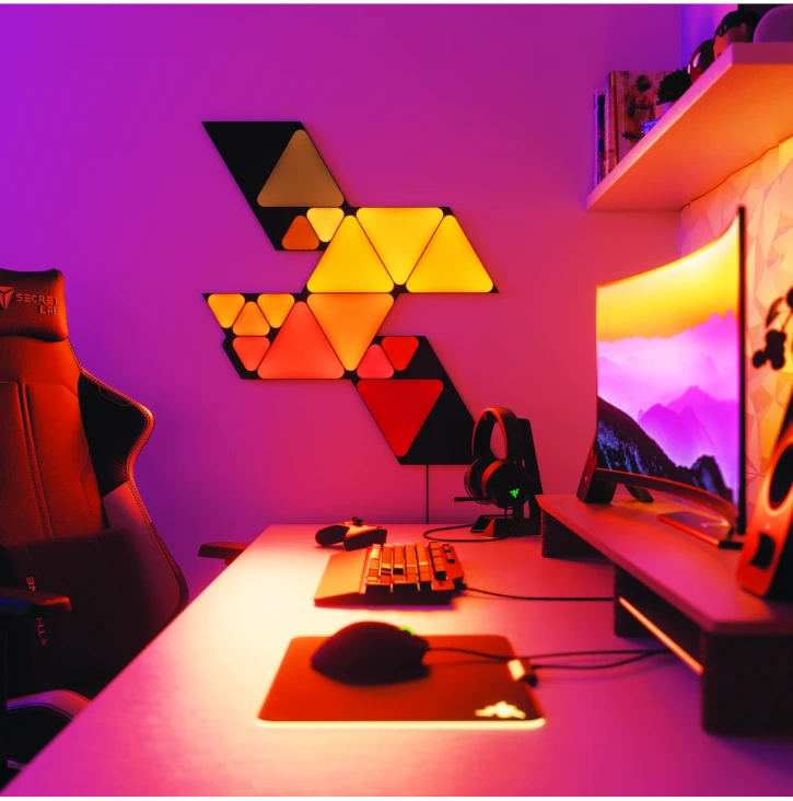 Дополнительные панели Nanoleaf Shapes Ultra Black Mini Triangles Expansion Pack, Apple Homekit - 10 шт. (NL48-1101TW-10PK) фото 4
