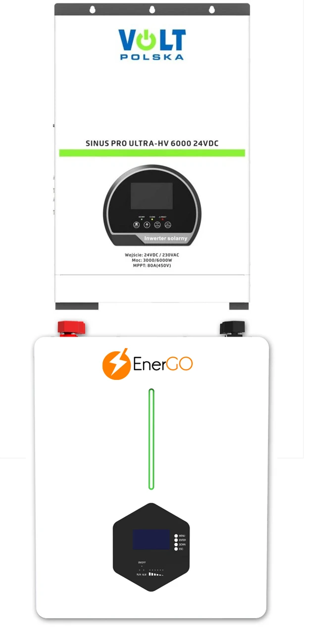 Комплект резервного живлення Volt Polska SinusPro Ultra-HV 6000 (3 кВт) + Акумулятор EnerGO NRG-KM24200LF-WM