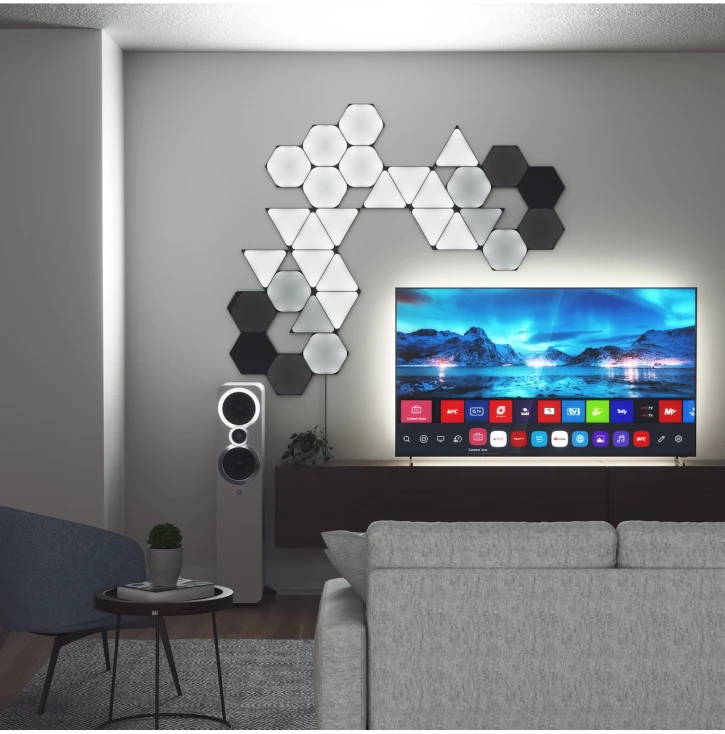Розумна система освітлення Nanoleaf Shapes Ultra Black Hexagons Starter Kit, Apple Homekit — 9 шт. (NL42-0102HX-9PK) фото 9