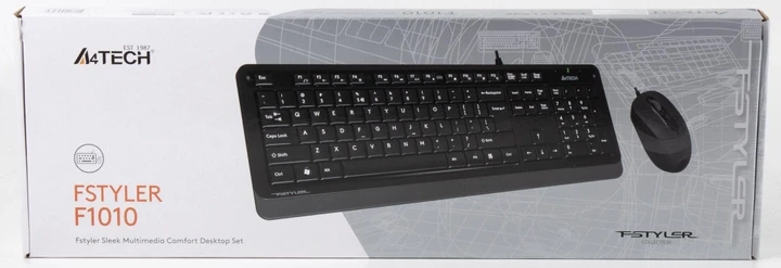 Комплект дротовий клавіатура + миша A4Tech F1010 Gray фото 5