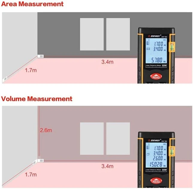 Лазерный дальномер Sndway SW-T80 80 м фото 5