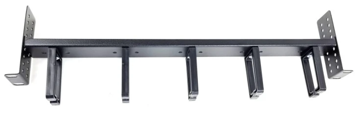 Кабельний органайзер E-server фронтальний, пластикові кільця, чорний (40020)