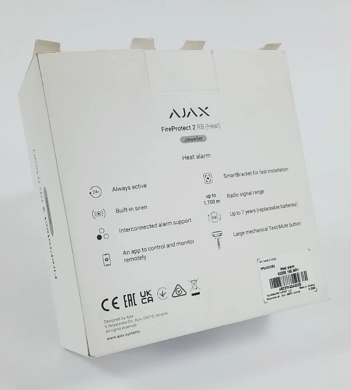 (Уцінка) Бездротовий датчик температури Ajax FireProtect 2 RB (Heat) White фото 2