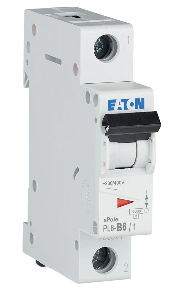 Автоматичний вимикач Eaton PL6-B6/1 (1P, В, 6 А, 6 кА) White (286518) фото 3
