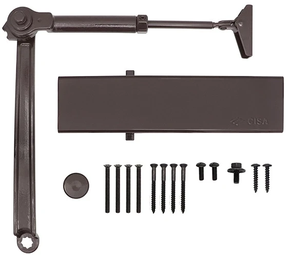 Доводчик дверний Cisa C1611.03.0.88 Professional Plus2 BC STD HO з фіксацією до 80 кг коричневий (37915) фото 6