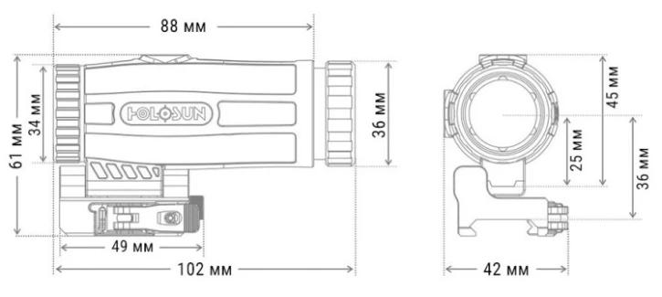 Збільшувач Holosun HM3X 3x magnifier (747035) фото 5