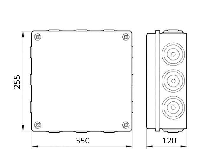Розподільна коробка Get-San 350х255х120 IP65 фото 3