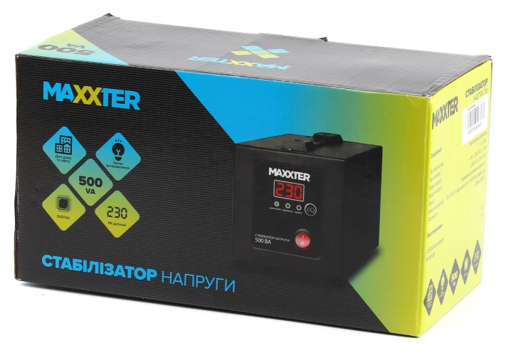 Стабілізатор напруги Maxxter MX-AVR-E500-01 фото 3