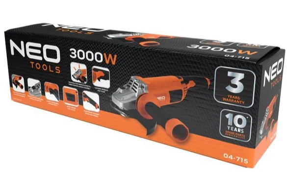 Угловая шлифмашина (болгарка) Neo Tools 3000 Вт, 230 мм (04-715) фото 3