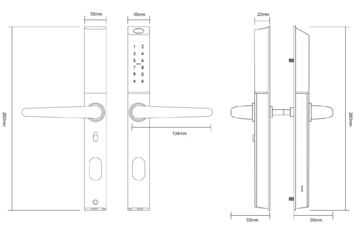 Умный биометрический замок SEVEN LOCK SL-7763BF Black (SL7763BFb) фото 6