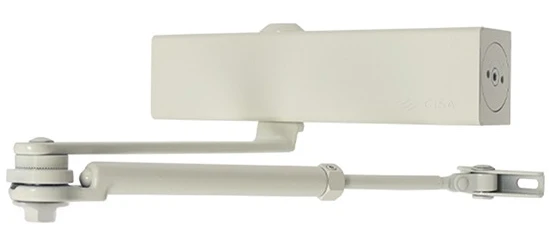 Доводчик дверний Cisa C1511.03.0.45 Professional Plus2 STD HO з фіксацією до 80 кг білий (37906)