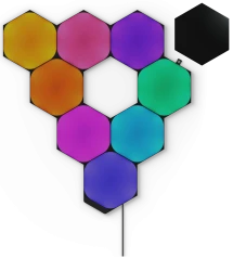 Умная система освещения Nanoleaf Shapes Ultra Black Hexagons Starter Kit, Apple Homekit — 9 шт. (NL42-0102HX-9PK)