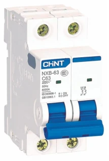 Автоматичний вимикач Chint NXB-63 (2P, C63, 6kA) (814098)
