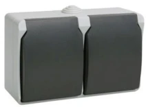 Розетка IEK ERS22-K0316-54-Dc Форс з з/к, ІР54 Gray