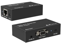Розгалужувач Portta 1080p VGA/аналоговий аудіорозширювач 300 м через кабель UTP CAT5e/CAT6 Black