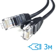 Патч-корд E-server UTP CAT5e, 3м, черный (CAT.5E UTP CORD-3M-BLACK)