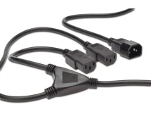 Кабель питания Digitus C14/M - 2xC13/F 1.7м Black (AK-440400-017-S)