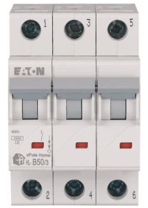 Автоматичний вимикач Eaton HL-B50/3 (3P, В, 50 А, 4.5 кА) White (194786)