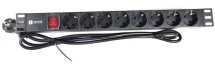 Блок розеток E-server 19" 1U на 8 розеток Schuko з вимикачем (WT-2261A-GER-8WAY)
