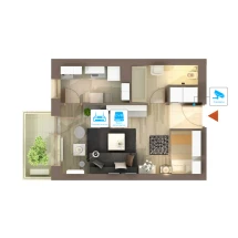 IP відеоспостереження 1 камера (4МП) для квартири 3232