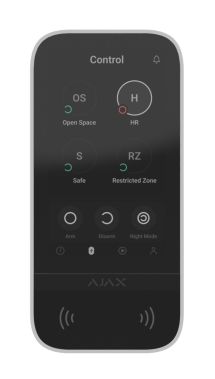 Бездротова клавіатура з сенсорним екраном Ajax KeyPad TouchScreen White (58455.148.WH1)