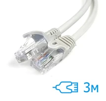 Патч-корд E-server UTP CAT5e, 3м, серый (CAT.5E UTP CORD-3M-GRY)