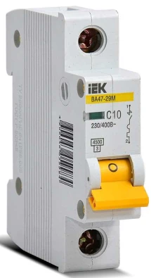 Автоматичний вимикач IEK ВА47-29 1P, 10A, C, 4,5kA, DIN (MVA20-1-010-C)