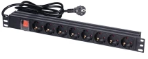 Блок розеток NVC NVC-PDU/8M-16А 8 розеток, з вимикачем Black