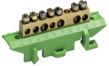 Клема захисна з тримачем Hager KM07E 3x16 + 4x10 мм2 Green