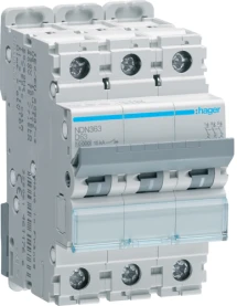 Автоматический выключатель Hager NDN363 (3P 10kA D-63A 3м)