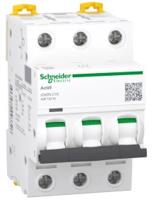Автоматический выключатель Schneider Electric Acti9 iC60N (3P, 16A, C, 6кА) (A9F79316)