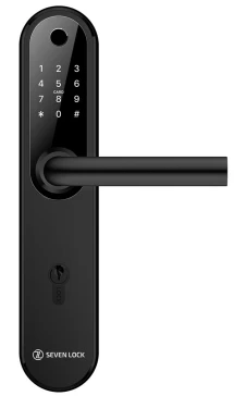 Розумний біометричний замок SEVEN LOCK SL-7768BF (85мм) Black